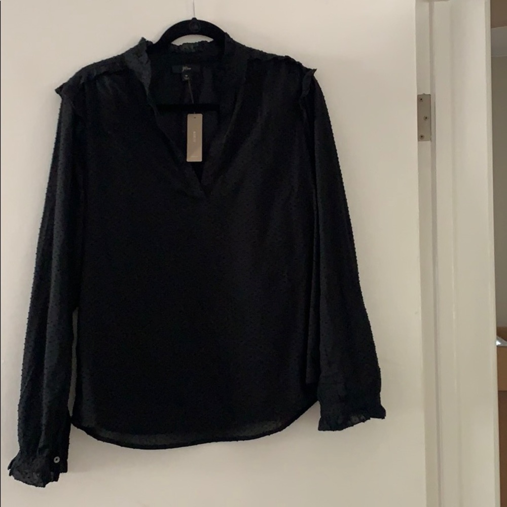NWT JCrew Black Pin-dot Popover